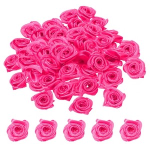 Unique Bargains Satin Fabric Decorative DIY Craft Embellishment Ribbon Roses 50 Pcs - 1 of 4