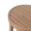Kumasinova 14" Rustic Premium Acacia Wood Ootdoor Side Table,Slatted Top Round End Table for Living Room,Poolside&Porch,Accent Sofa Side Table,Natural - 4 of 4