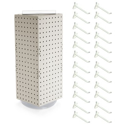 Azar Displays Four-Sided Revolving Pegboard Counter Display with Hooks