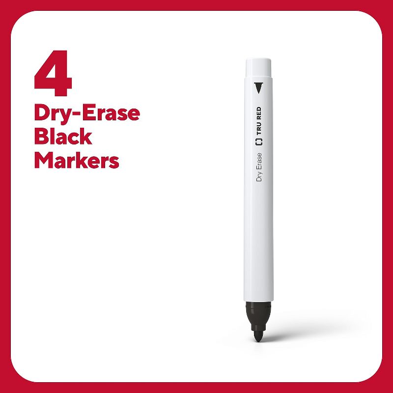TRU RED Pen Dry Erase Markers Fine Tip Black 4/Pack TR54560, 2 of 10