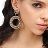 SOHI Women's Circular Metallic Ribbed Drop Earrings - 4 of 4