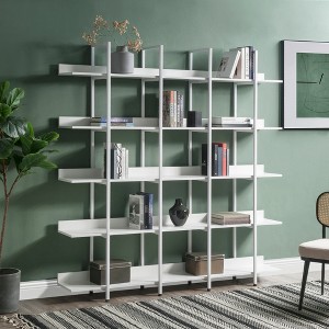 Chic Crate-5-Tier Open Bookshelf – Vintage Industrial | MDF+Metal Frame | Home Office | Open Shelving - 1 of 4