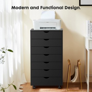 Okak Modern Mobile Filing Dressers with Wooden Drawers & Wheels,Storage File Cabinet for Home Office,Study Desk - 1 of 4