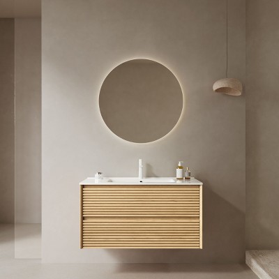 NicBex 24/30/36" Floating Bathroom Vanity with Ceramic Sink,Wall-Mounted Storage Cabinet with Drawers,Plywood Frame,No Faucet/Mirror Included