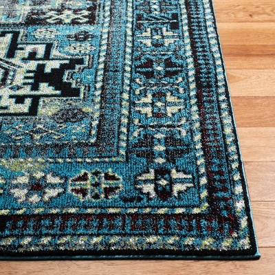 Reversible Black Oriental Synthetic 5' x 7' Area Rug