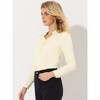 Allegra K Women's Elegant V Neck Work Office Button Up Shirt - 2 of 4