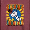 Women's - Peanuts - Snoopy Celebrate Karneval Lightweight French Terry Wide Neck Long Sleeve Shirt - 2 of 4
