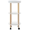vidaXL 3-tier Trolley White 15 in.x15 in.x32.3 in. Engineered Wood&Solid Wood Pine - 4 of 4