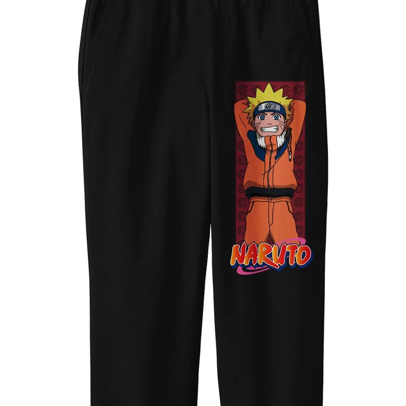 Naruto Character Pose and Title Logo Youth Black Graphic Sweats, 2 of 4