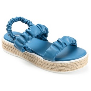 Journee Collection Womens Knowles Tru Comfort Foam Espadrille Platform Sandals Blue 11 - 1 of 4