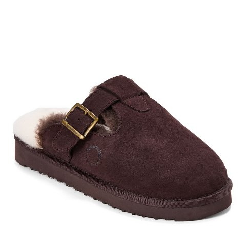Женские тапочки Dearfoams Fireside by Dearfoams Women's Maitland Genuine Shearling Scuff Slipper - COFFEE Size 10