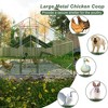 ROOMTEC Large Metal Chicken Coop, Walk-in Chicken Run Outside Galvanized Wire Poultry Chicken Hen Pen Spire Cage with Cover - 4 of 4