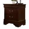 Homy Casa 2-Drawer Wooden Nightstand with Classic Molding and Antique Metal Handles for Bedroom, Dark Brown - 2 of 4