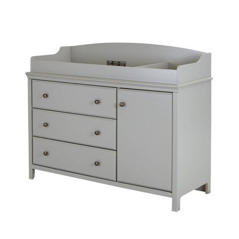 Cotton Candy Changing Table With Station Soft Gray South Shore