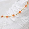 RMZ GOLD NYC 18K GOLD FILLED HIGH POLISH FINSH OVAL CRYSTAL ANKLE BRACELET - 3 of 4