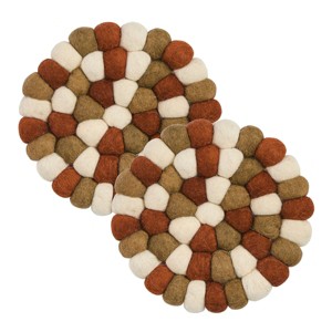 Split P Fall Wool Ball Trivet Set of 2 - 1 of 3
