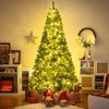 Tangkula 8 FT Pre-Lit Artificial Christmas Tree w/ 1200 Warm White LED Lights 3 Modes - 2 of 4