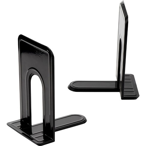 Home School Great for Office ZOEYES 6 Pcs Black Metal Bookends 8.0x3.9x5.3 Inch Heavy Duty Book Ends for Shelves Nonskid Book Holders and Book Stopper for Books Notebooks Files Magazines DVDs 
