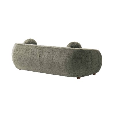 Tribeca Olive Green Chenille Upholstered Sofa with Wood Frame