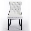 DOMETOUR 2 Pcs High-end Tufted Modern Upholstered Dining Chair PU and Velvet with Wood Legs Nailhead Trim - 3 of 4