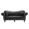 80" Faux Leather Chesterfield Sofa Button Tufted Couch with Pillows for Living Room Apartment - Morden Fort - 2 of 4