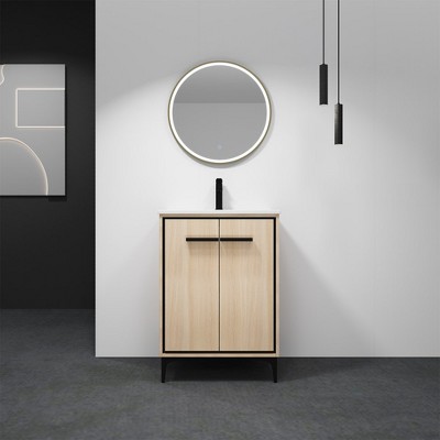 Single Sink Bathroom Vanity, With 2 Soft Closing Doors, Bathroom Vanity With Top Sink, Modern Bathroom Storage Cabinet