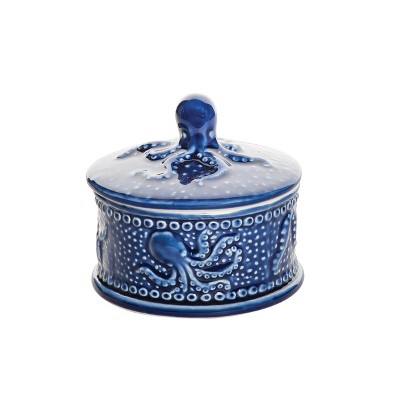 Beachcombers 3.5" x 4" Decorative Small Octopus Porcelain Drinkware Serveware Condiment Canister