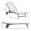 PAGED Pool Lounge Chairs Outdoor, Lawn Chairs with Wheels, 5-Level Adjustable Backrest for Patio, Poolside, Beach, Lawn - 2 of 4