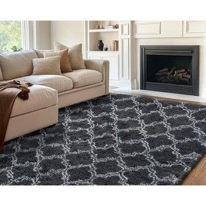 AMERLIFE Area Rug with Shaggy High Pile, Soft Carpet for Living Room and Bedroom - 1 of 4