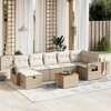 vidaXL Garden Sofa Set Beige for furniture, Cream white for cushions - 2 of 4