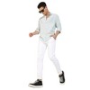 Campus Sutra Men Men's White & Green Horizontal Chalk Striped Shirt - 3 of 3