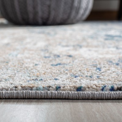 Gray Synthetic Hand-knotted Square Area Rug, 3' x 3'