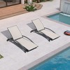 PURPLE LEAF Outdoor Chaise Lounge Chair Set of 2 Patio Pool Lounger Chairs with Wooden Armrest Sunbathing Tanning Recliner for Outside Backyard - 2 of 4