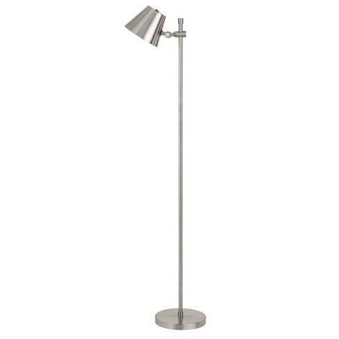 62.5" Metal Vaduz Floor Lamp With Adjustable Head (includes Led Light Bulb) Brushed  Steel - Cal Lighting : Target