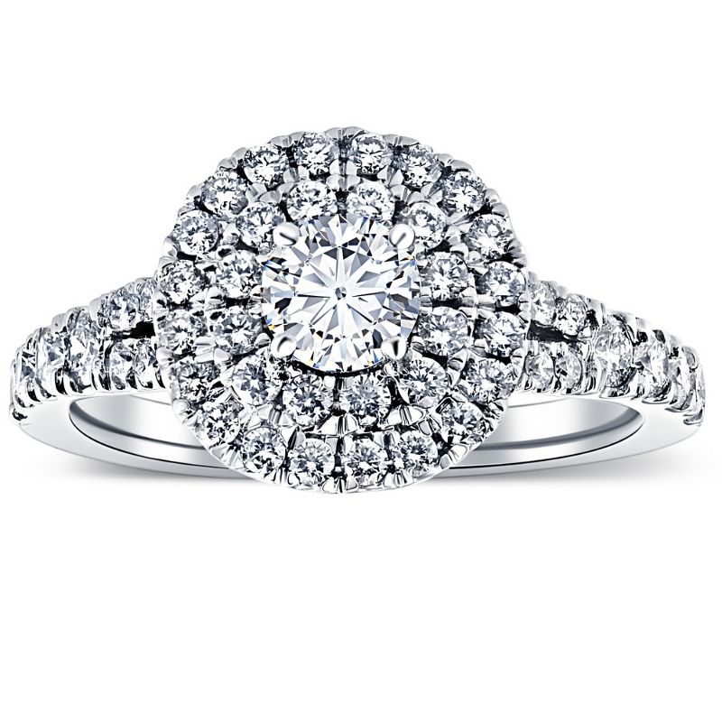 Pompeii3 1 Ct TW Diamond Cushion Halo Engagement Ring in White Gold, 1 of 6