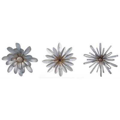 Transpac Galvanized Metal Wall Art Set of 3 for Spring Decor Perfect for Home or Office Wall Decoration