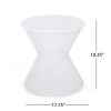 Kumasinova 18.2" Striking Hourglass-Shaped Outdoor Side Table with Woven Lattice Design,Decorative Patio End Table for Porch,Garden&Poolside,White - 2 of 4