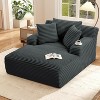 AENKYO Oversized Corduroy Sleeper Sofa Bed & Cloud Lounge Chair, Deep Seat, Armrests, 2 Pillows | Boneless Upholstered Chaise for Indoor Comfort - 2 of 4