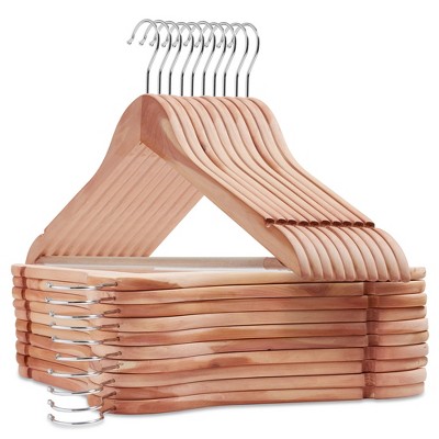 Casafield Wooden Suit Hangers, Non-slip Pant Bar & Swivel Hook - Set Of 10  : Target
