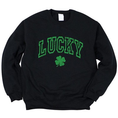 Simply Sage Market Women's Graphic Sweatshirt Lucky Clover Distressed