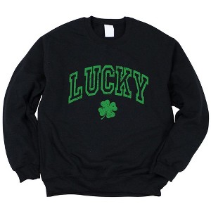 Simply Sage Market Women's Graphic Sweatshirt Lucky Clover Distressed - 1 of 4