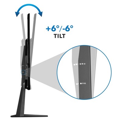 Black Heavy Duty Steel Tilting Tabletop TV Stand with Riser