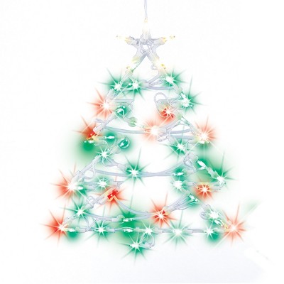 Collections Etc LED Lighted Holiday Hanging Window Lights Decoration