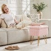NicBex Storage Ottoman with 4 Metal Legs, Anti-Slip Adjustable Feet Vanity Stool Chair with Storage for Bedroom, Living Room - 2 of 4