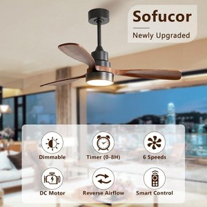 48 Inch Smart Ceiling Fans with Lights and Remote APP Control Reversible DC Light Fan Indoor and Outdoor Ceiling Fan - 1 of 4