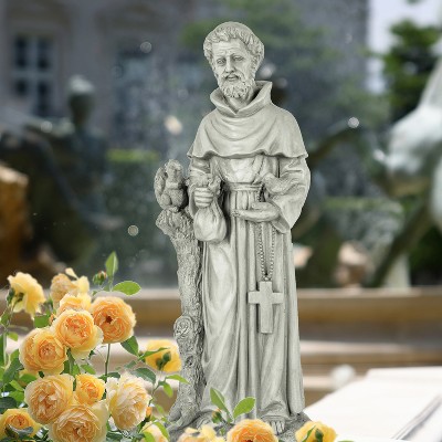 31" Gray Magnesium Oxide Saint Francis Garden Statue