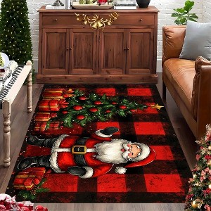 Christmas Tree Pattern Mat, Thickened Wear-Resistant Non-Slip, Suitable for EntrywayChristma Decoration, Christma Rug. - 1 of 4