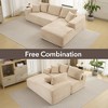 L-Shaped Modular Sectional Couch for Living Room, Plush Corduroy Fabric Upholstered Sofa, Modern Lounge, No Assembly Required - 3 of 4
