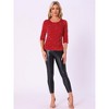 INSPIRE CHIC Women's Sparkle Sequin Cut Out Half Sleeve Party Club Velvet Blouse - 4 of 4