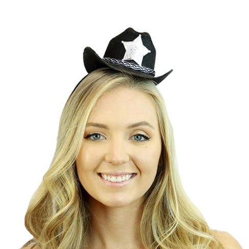 Kbw Mini Cowboy Hat Costume Headband Black Target